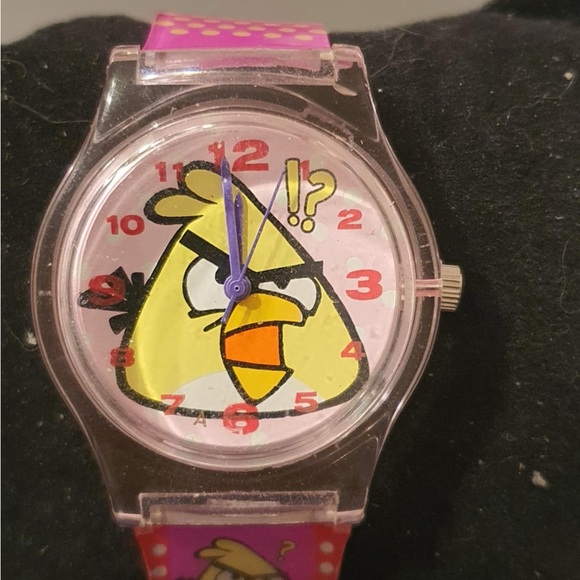 Accessories | 120 Angry Birds Clearpink Acrylic Girls Watch | Poshmark